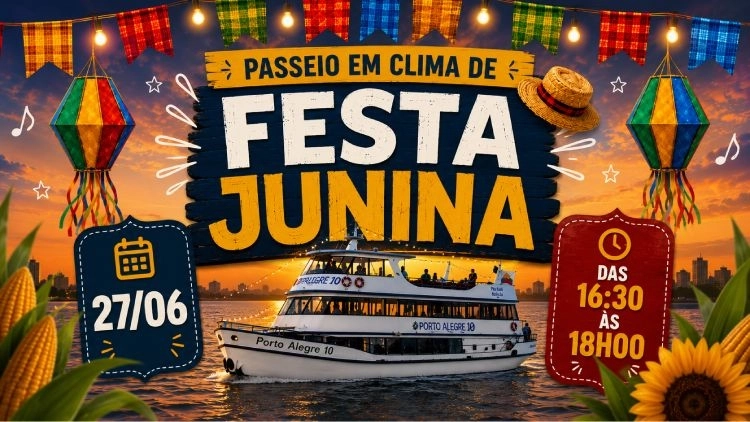 Passeio em Clima de Festa Junina com Cibele e Felipe | Barco Porto Alegre 10