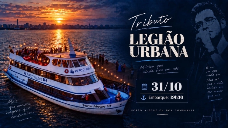 Passeio de Barco com Show Tributo Legi&atilde;o Urbana 