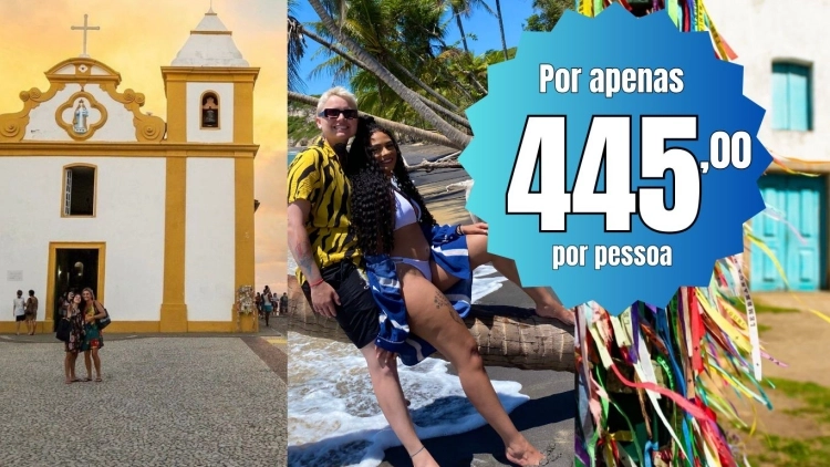 Pacote Para&iacute;so Vip - 5 Dias: Trancoso, Espelho, Arraial, Cara&iacute;va, Coroa Vermelha.