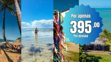 Pacote 4 dias de passeios - Praia do Espelho, Trancoso, Arraial d'Ajuda, Coroa Vermelha