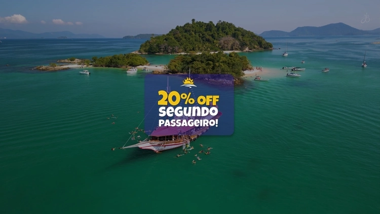 Passeio de Escuna na Ilha Grande | Promo&ccedil;&atilde;o 20% no segundo passageiro